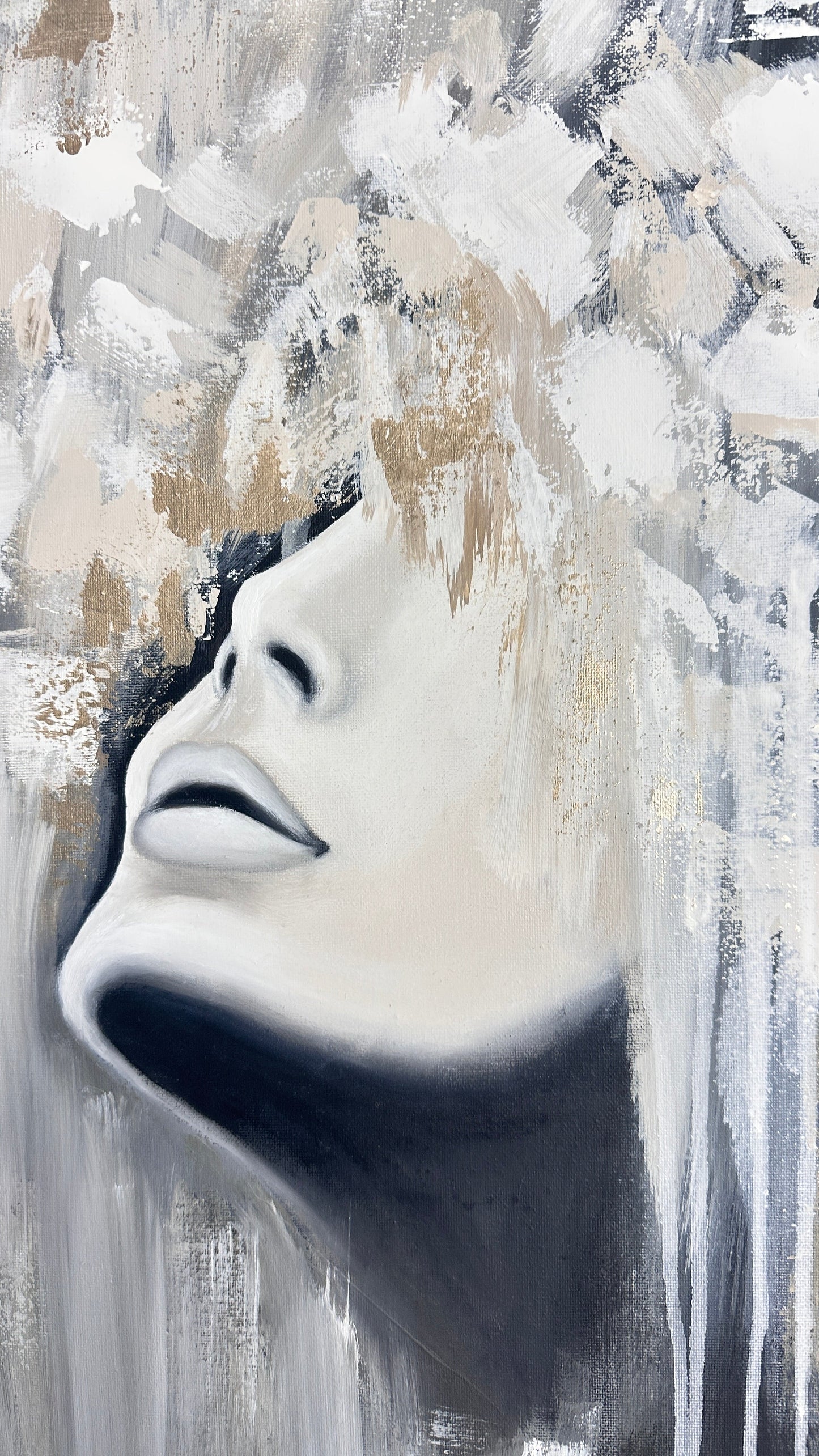 “Veil of Stillness” Original Abstract Painting 60x80 cm