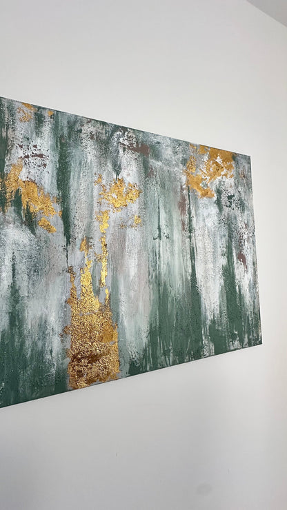 'Sage Whisper' Original Textured Abstract Painting 60x90 cm