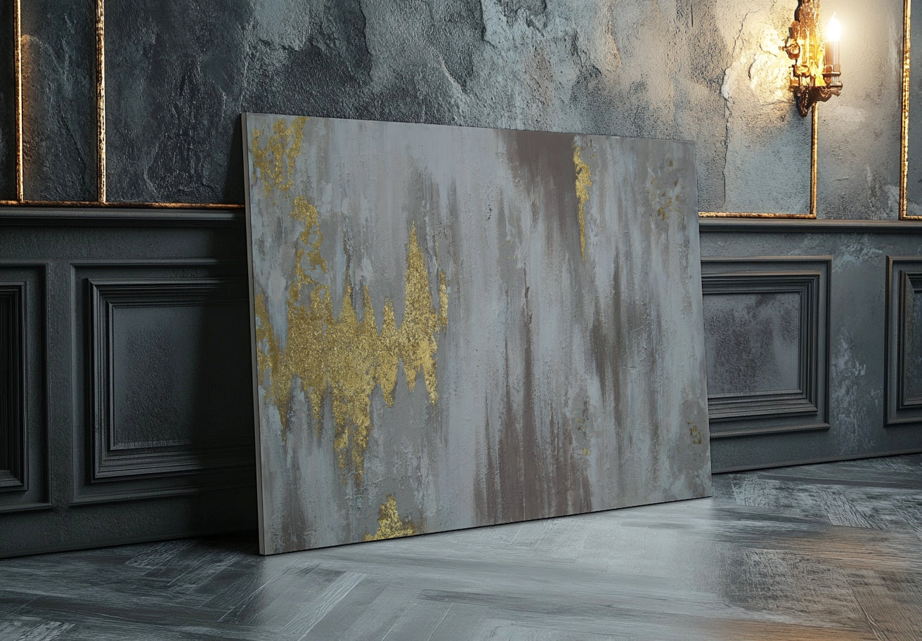 'Golden Cascade' Original Textured Artwork on Canvas 60x90 cm