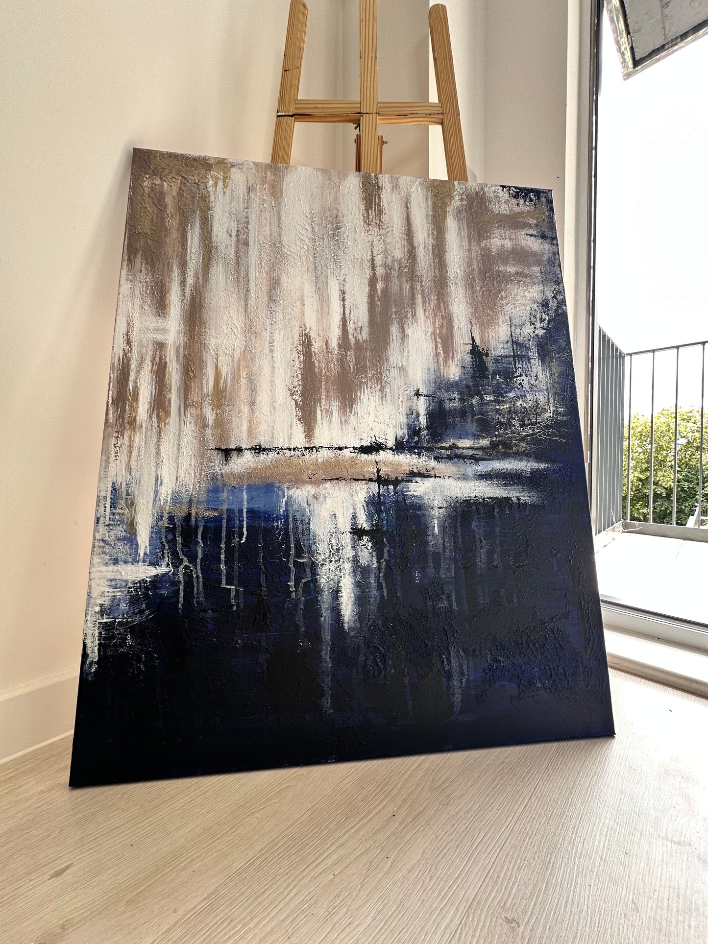 'Veil of Dusk' Original Textured Abstract Artwork 100x80 cm