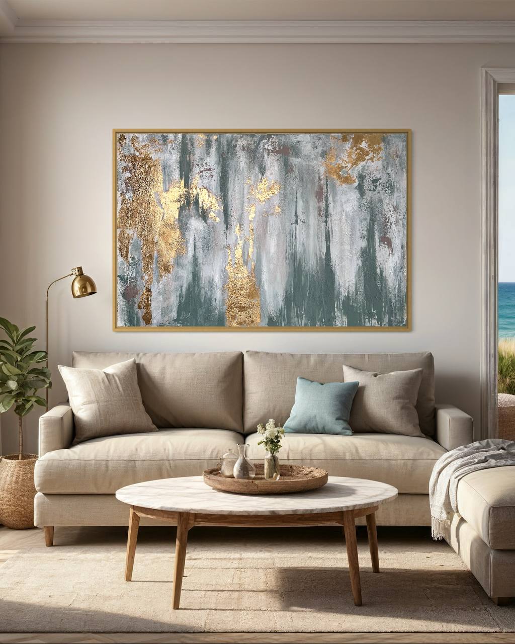 'Sage Whisper' Original Textured Abstract Painting 60x90 cm